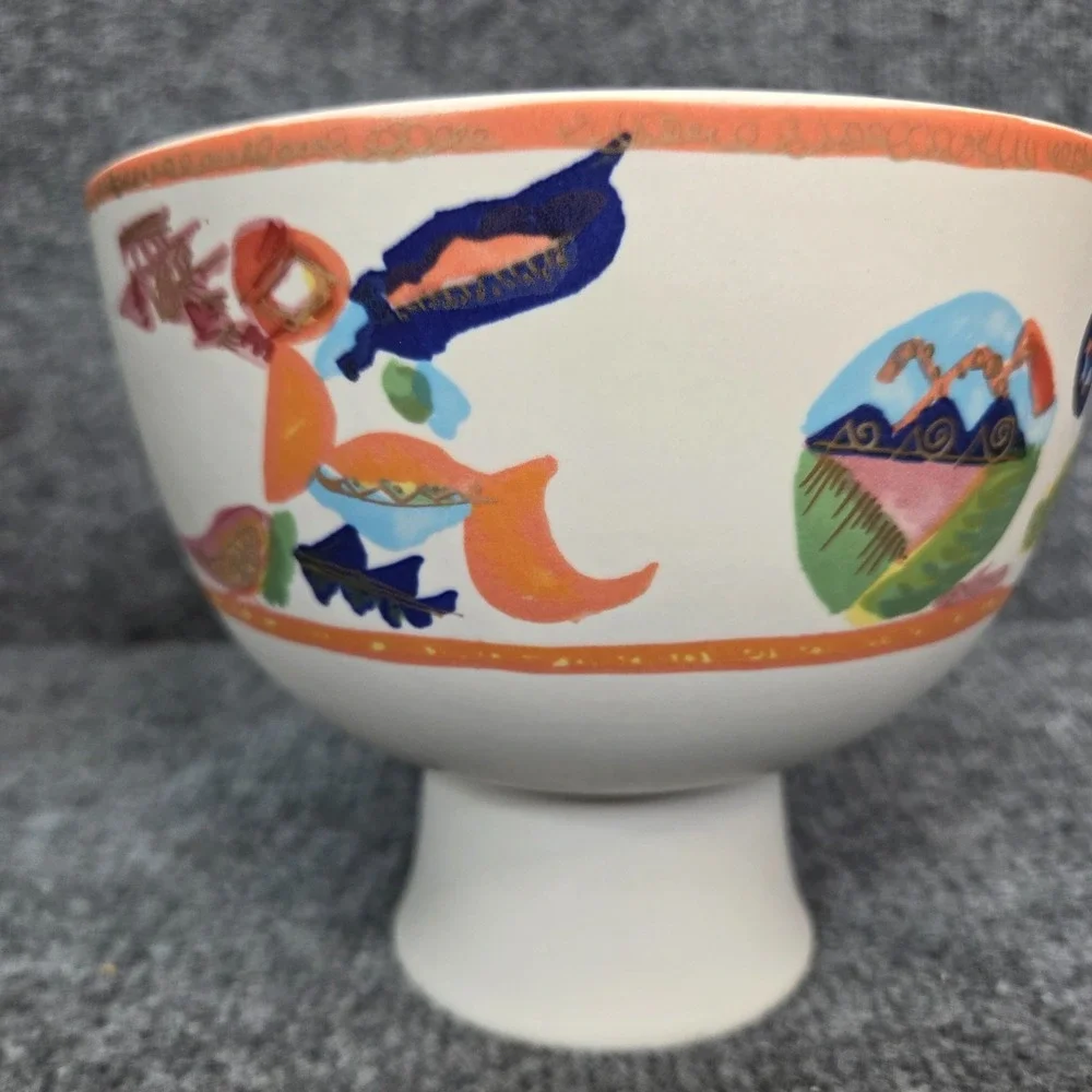 Gilbert Portanier Rosenthal Alta Mira Pedestal‎ Bowl ceramic 5.5